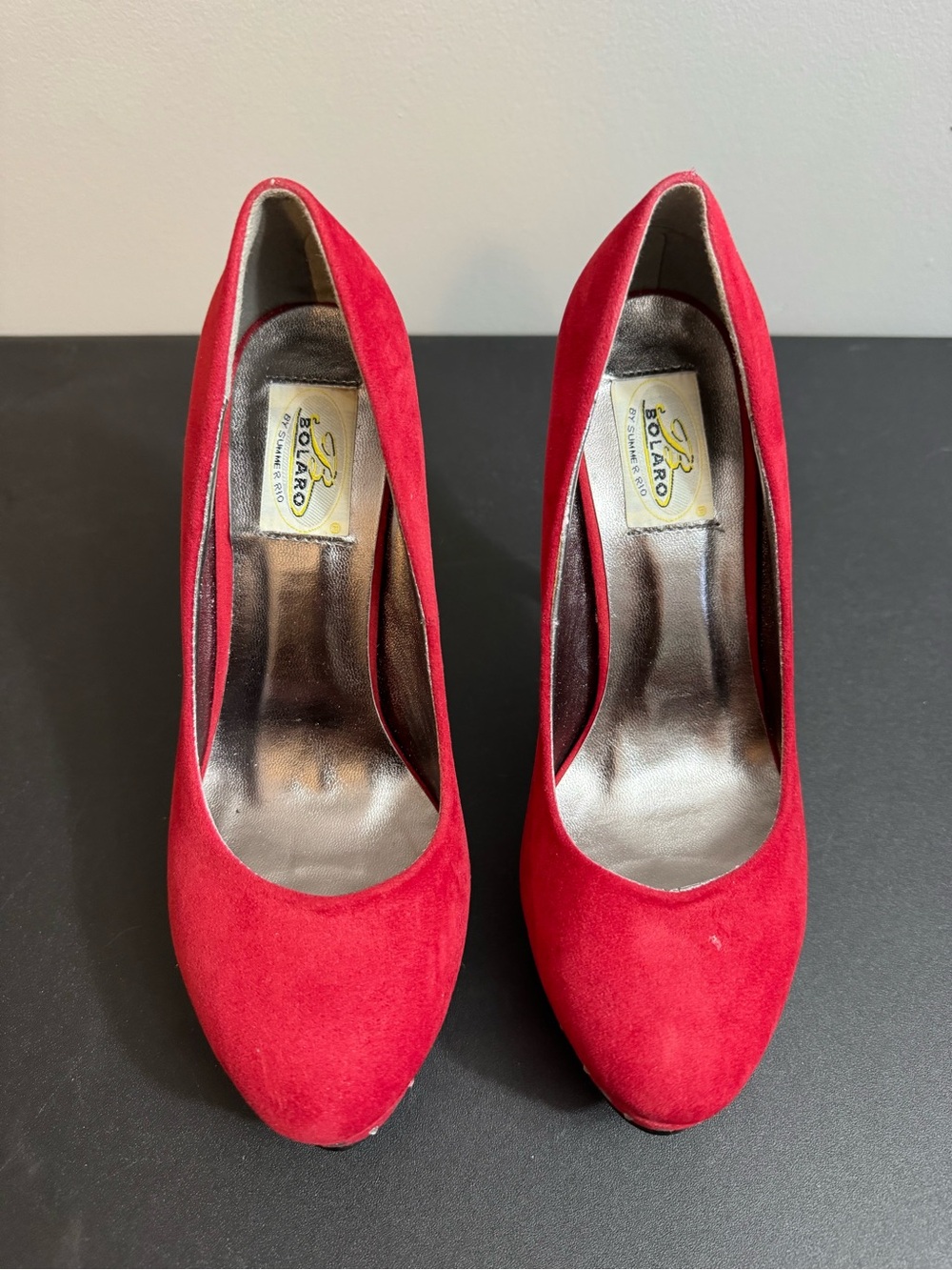 Bolaro Red Suede High Heel Pumps for Women